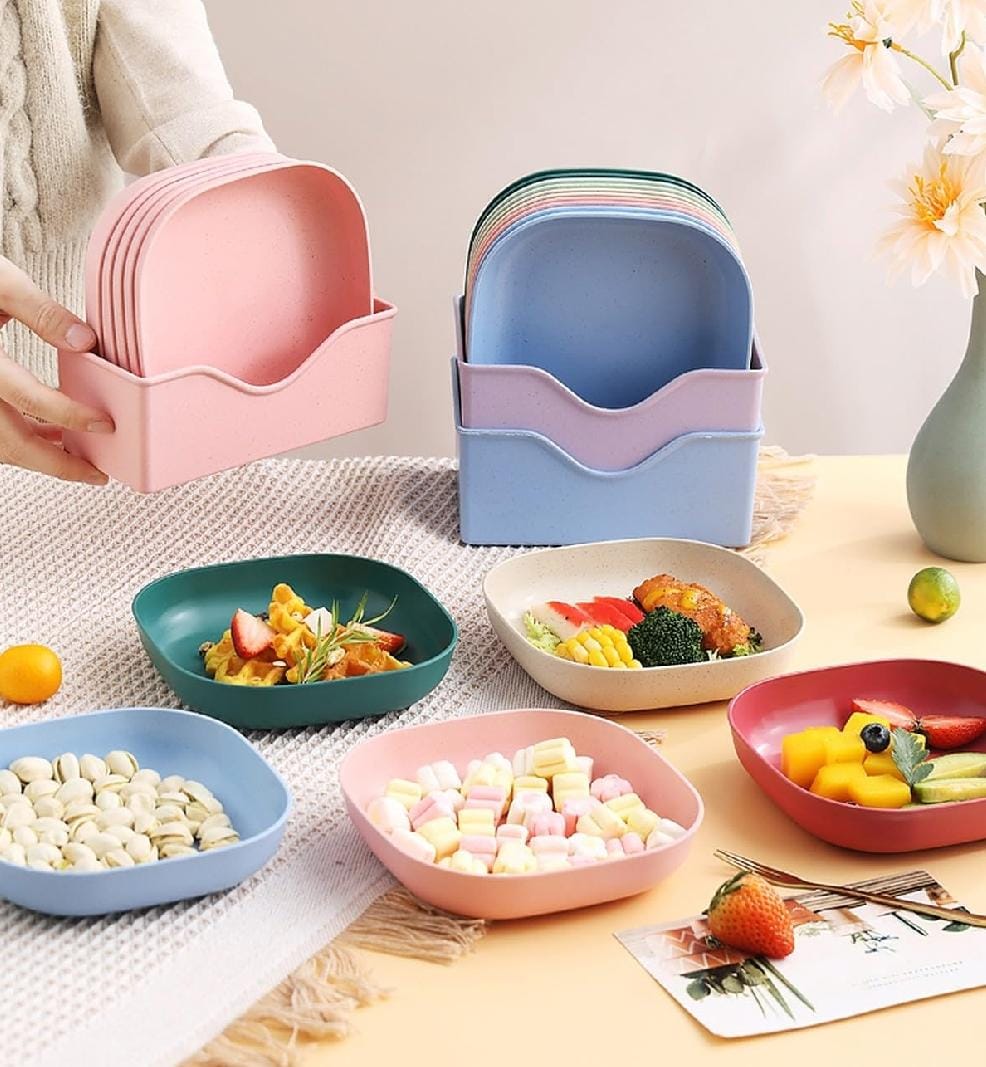 10Pcs Food Grade Plastic Spit Bone Dish Set.