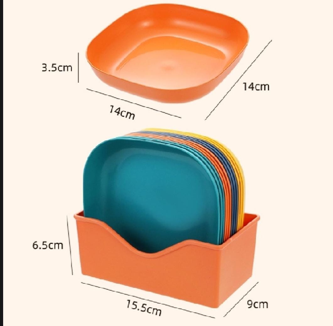 10Pcs Food Grade Plastic Spit Bone Dish Set.