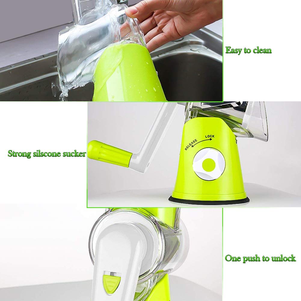 3-in-1 Rotary Shredder For Cucumber, Nut, Potato, And Cheese.