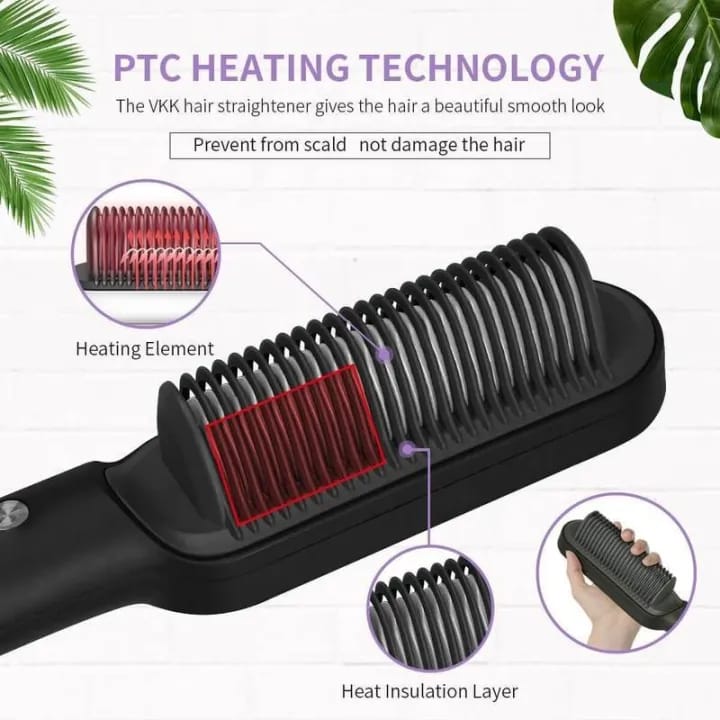 Multifunctional Electric Brush Hair Straightener Comb