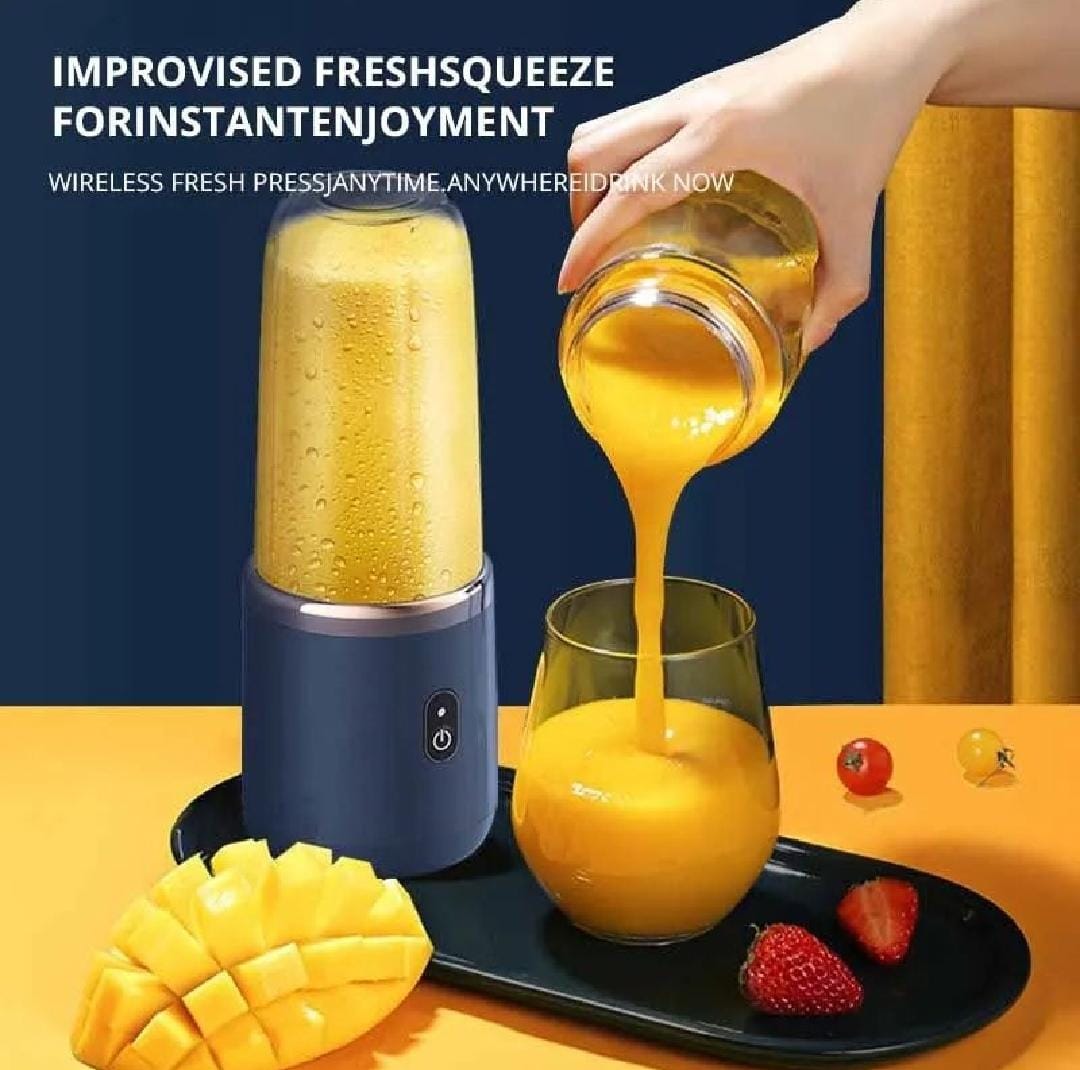 Portable Small Electric Juicer Stainless Steel Blade Juicer Cup Juicer Fruit Automatic Smoothie Blender Kitchen Tool