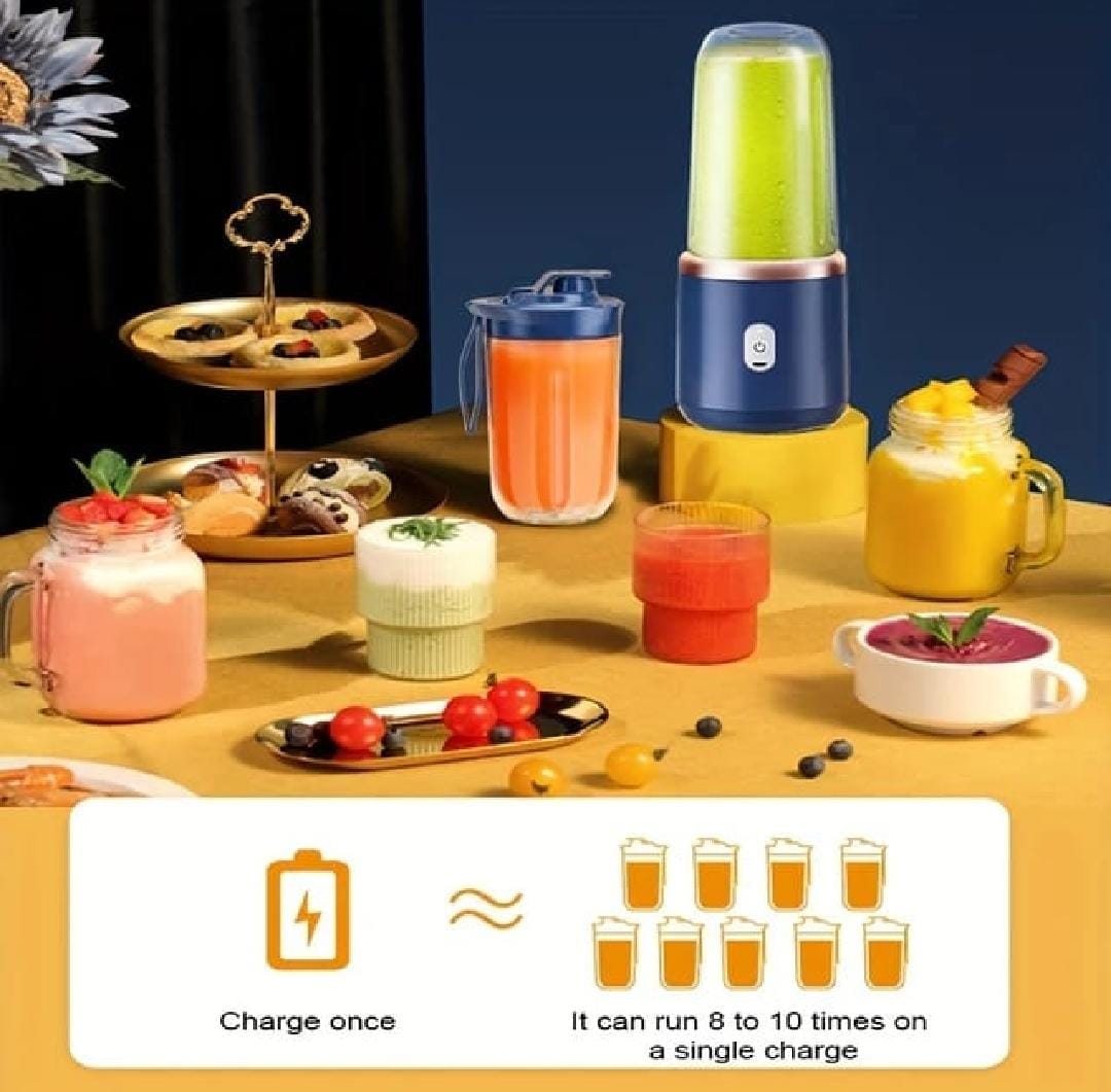 Portable Small Electric Juicer Stainless Steel Blade Juicer Cup Juicer Fruit Automatic Smoothie Blender Kitchen Tool