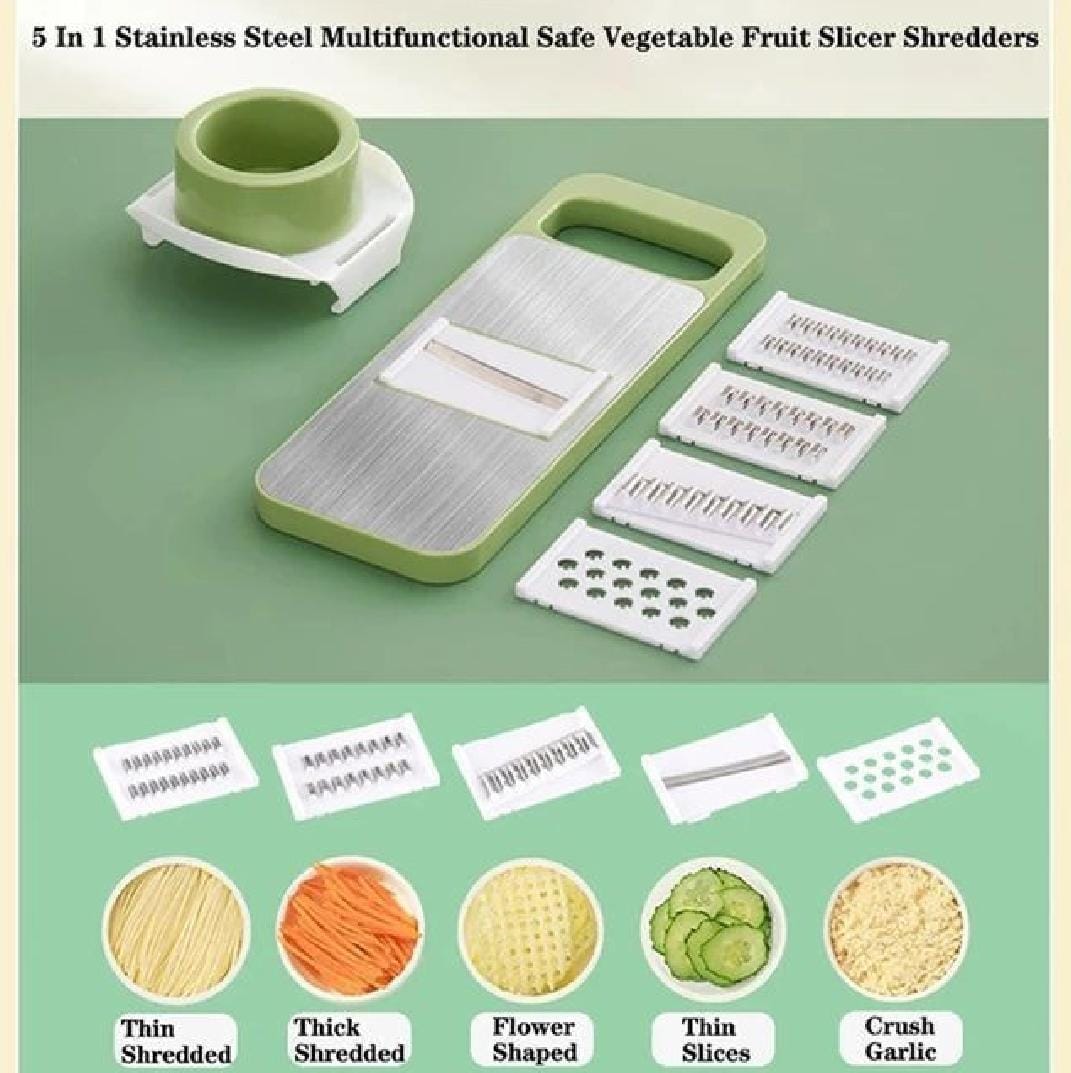  Multi Functional 5 in 1 Vegetable and Fruit Grater & Slicer Chopper.