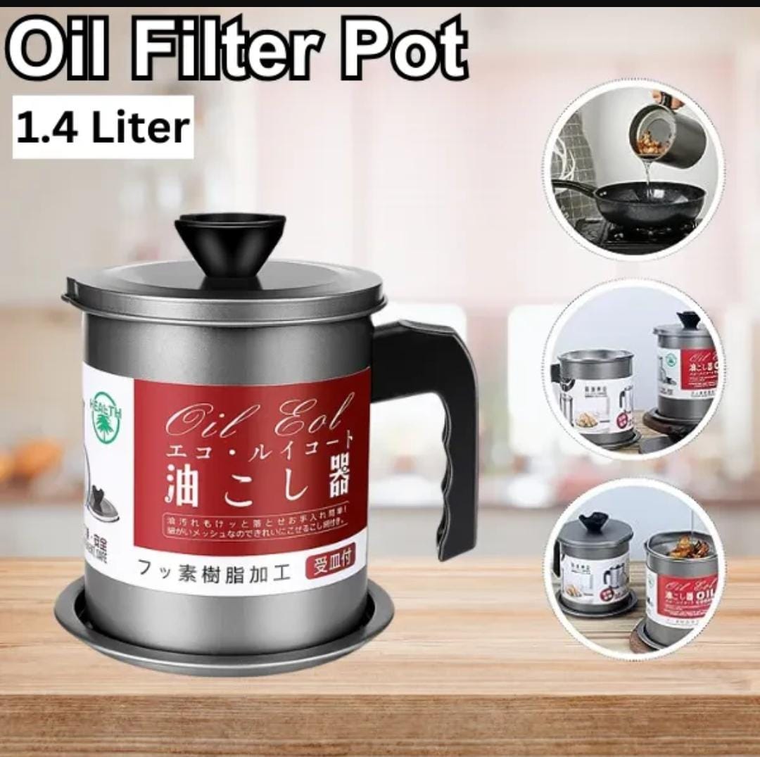 1.4L Stainless Steel Oil Filter Container